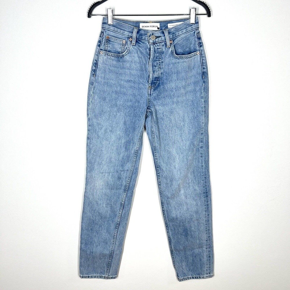 Denim Forum Sz 23 The 90s Boyfriend High Rise Loose Jeans Button Fly
